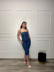 Dress Denim Stringhe