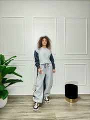 Felpa Crop Denim
