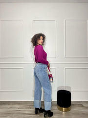 Jeans Wide Leg Risvolto